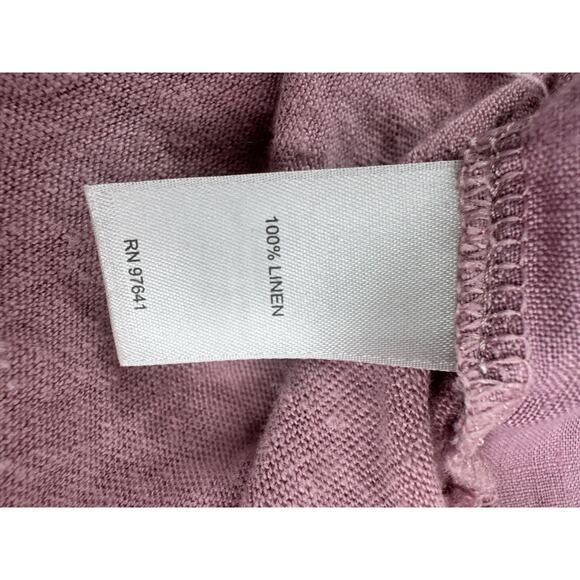 J Jill Love Linen Pintucked Tunic Blouse Top XL Pink 3/4 Sleeve Slits Cottage - Picture 11 of 14